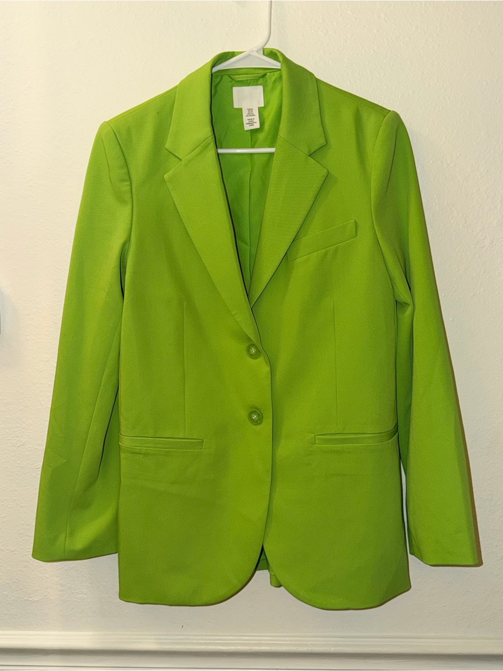 H&M Vibrant Lime Green Single-Breasted Blazer
